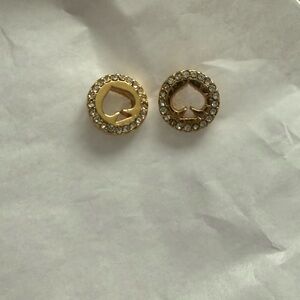 Kate Spade Gold and Silver Heart Stud Earrings